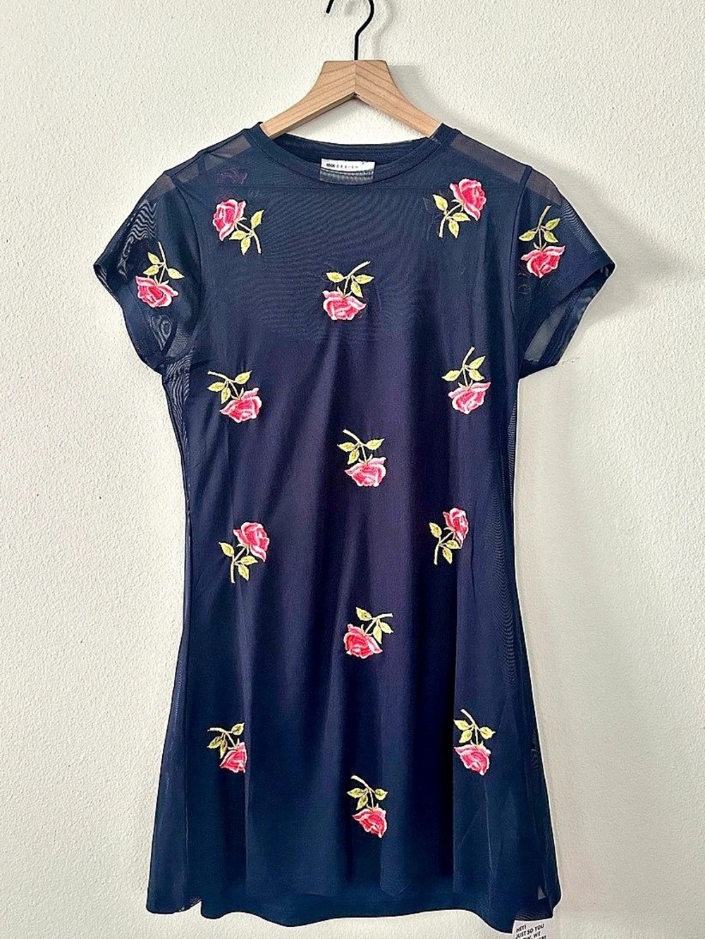 ASOS Floral Mini Dress Blue & Pink Size Large NWT